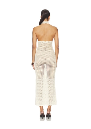 Tularosa Faelyn Halter Open Work Dress in Ivory. Size XS. Also in XXS, S, M, L, XL.