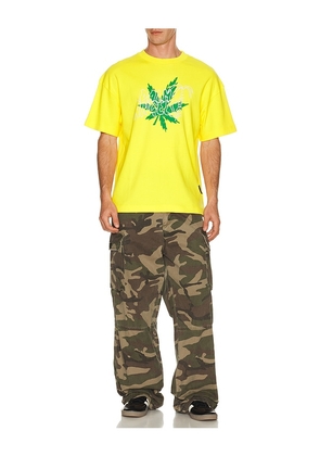 Palm Angels Palm Leaf Regular Tee in Yellow. Size M. Also in S, L, XL/1X, XXL/2X.