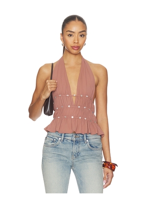 superdown Ramona Halter Top in Brown. Size XXS. Also in XS, S, M, L, XL.
