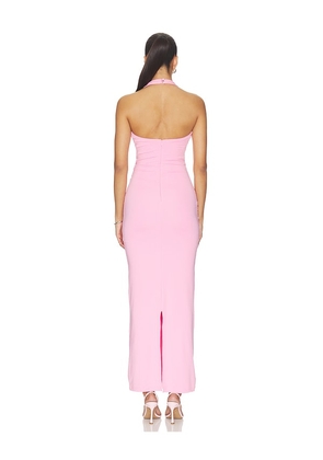 superdown Chloe Halter Maxi Dress in Pink. Size XXS. Also in XS, S, M.