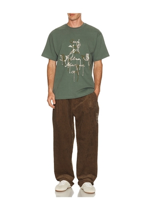 Pas Une Marque Hand Stitched Embroidery Ceci Tee in Green. Size S. Also in L, M, XL/1X.