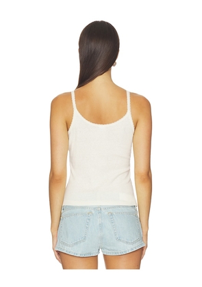 RE/DONE Lace Strap Tank Peachy Keen in White. Size XS. Also in S, M, L.