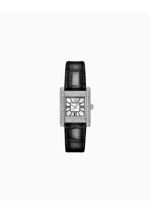 Two-Hand Black Leather Watch