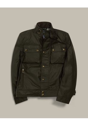 Belstaff Men's Racemaster Icon Jacket Waxed Cotton Faded Olive Size Uk 38