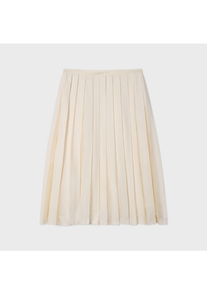 Paul Smith Women's Ecru Cotton-Silk Organza Pleated Skirt White