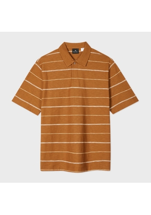 PS Paul Smith Brown Stripe Cotton Polo Shirt