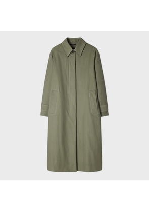 Paul Smith Women's Olive Brushed Cotton Mac Green