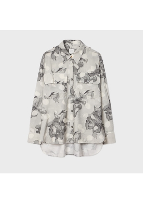 Paul Smith Women's Grey 'Blurred Polka Dot Floral' Shirt