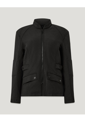 Belstaff Women's Trent Motorcycle Jacket Four Way Stretch Nylon Black Size M