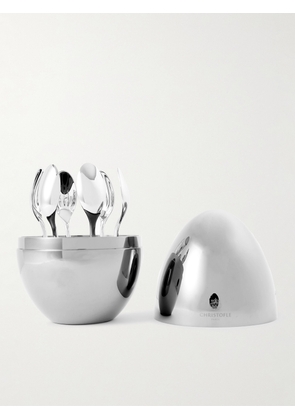Christofle - MOOD Coffee Set of Six Silver-Plated Espresso Spoons with Case - Men - Silver
