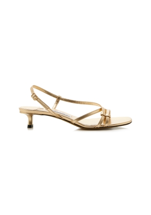Jimmy Choo Farris Metallic Leather Sandals - Moda Operandi