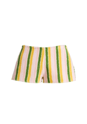 LA VESTE Harbor Striped Cotton Mini Shorts - Moda Operandi