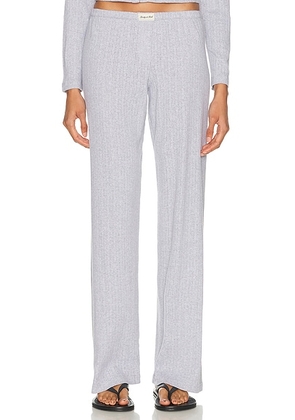 Sporty & Rich Signature Logo Pointelle Trouser in Heather Gray - Grey. Size M (also in XS, S, L).