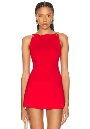 Cult Gaia Georgette Top in Ghermez - Red. Size M (also in XS, S, L).