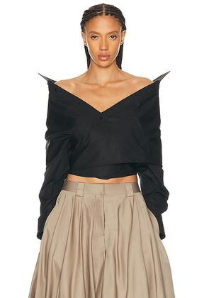 Balenciaga Off The Shoulder Shirt in Black - Black. Size 34 (also in 40).