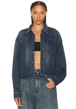 Balenciaga Classic Denim Shirt in Dark Ocean - Blue. Size 40 (also in 34, 36, 38).
