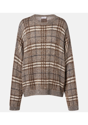 Brunello Cucinelli Checked sequined sweater
