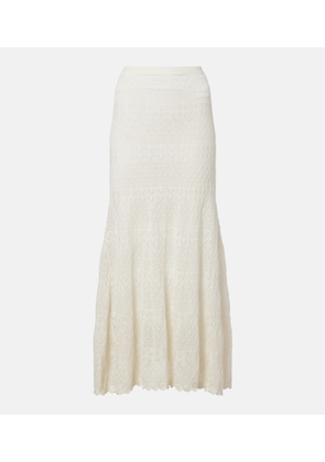 Self-Portrait Pointelle midi skirt