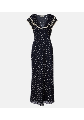 Rixo Bethea polka-dot crepe de chine midi dress