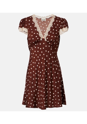 Rixo Cely lace-trimmed polka-dot minidress