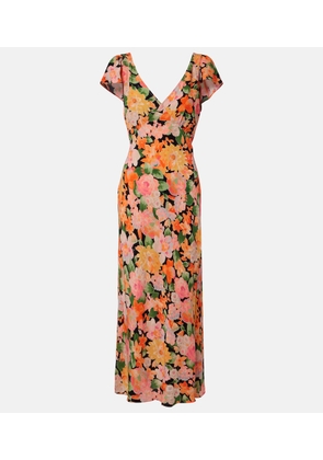Rixo Cathy floral crepe midi dress