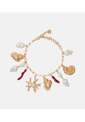 Self-Portrait Faux pearl-embellished charm bracelet
