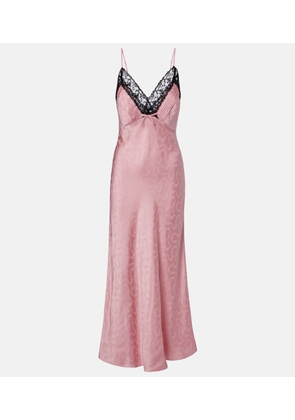 Rixo Alberta floral satin jacquard maxi dress