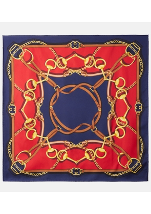 Gucci Printed reversible silk twill scarf