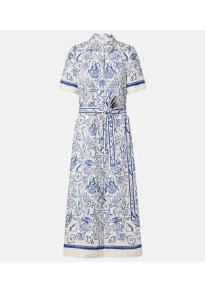Simkhai Audria printed linen-blend shirt dress