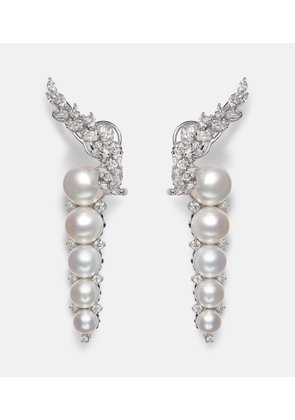 Yeprem Pearlescent 18kt white gold earrings with diamonds and pearls