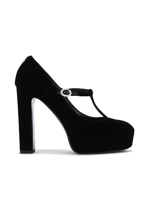 Jimmy Choo Marene Maryjane Velvet 120 Pump in Black - Black. Size 37 (also in 38, 38.5, 39, 39.5).