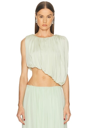 Marina Moscone Asymmetric Gathered Draped Top in Hemlock - Mint. Size 2 (also in 0, 6).