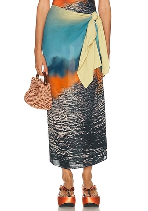 SILVIA TCHERASSI Viveka Pareo in Sunset - Blue. Size XS (also in S, M, L).