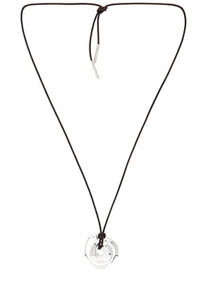 Loren Stewart Tumbled Shell On Cord in Sterling Silver & Leather - Brown. Size all.
