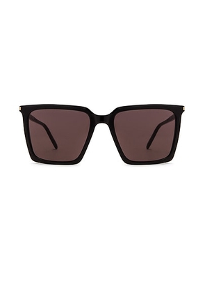 Saint Laurent SL 474 Sunglasses in Shiny Black - Black. Size all.
