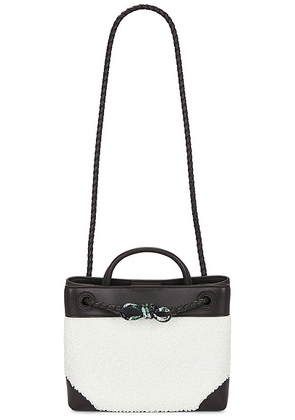Bottega Veneta Small Andiamo Bag in White & Espresso - White,Brown. Size all.