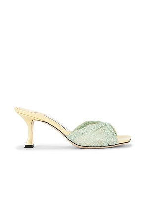 Jimmy Choo Skye Twist 70 Mule in Verde & Corn - Yellow. Size 37 (also in 36).