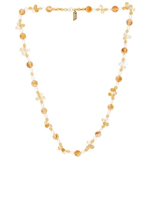 Loren Stewart Bellissimo Gem Necklace in 14k Yellow Gold  Citrine Beads  Briolettes  & Freshwater Rice Pearls - Orange. Size all.