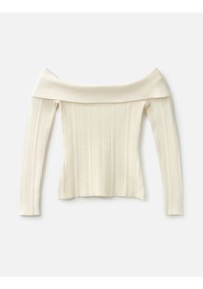 Rib-Knit Off Shoulder Top
