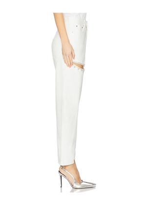AREA Crystal Slit Jeans in White. Size 30. Also in 29.