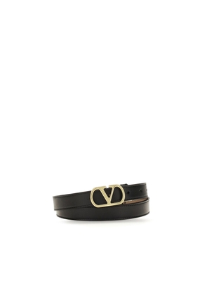 Valentino Garavani Black Calf Leather Bos Taurus Regular Belt - 75 cm / 30 Inches
