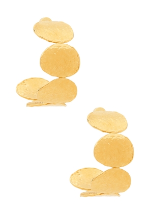 EMMA PILLS Sunset Hour Hoops in Metallic Gold.
