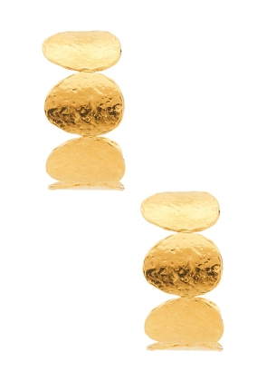 EMMA PILLS Sunset Hour Hoops in Metallic Gold.