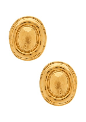 EMMA PILLS Hot in Here Earrings in Metallic Gold.