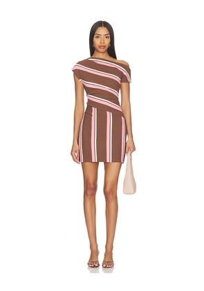 Curaae by Elliatt Cady Mini Dress in Brown,Pink. Size S. Also in XS, M, L.