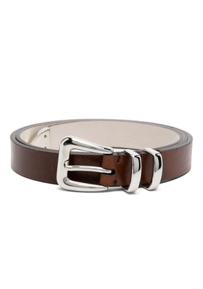 Brunello Cucinelli White Leather Regular Belt - 100 cm / 40 Inches