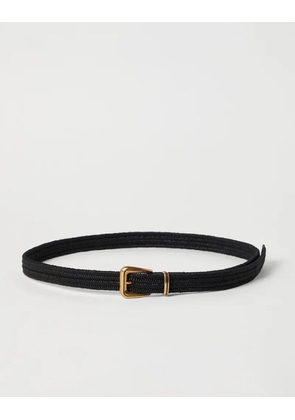 Brunello Cucinelli Black Linen Regular Belt - S