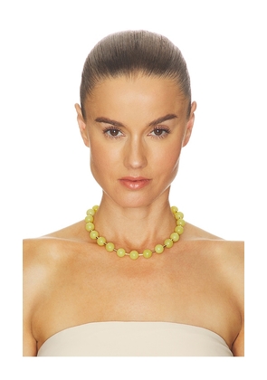 Eddie Borgo Beaded Ball Chain Necklace in Green.
