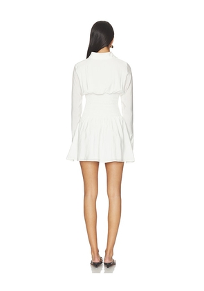 ALL THE WAYS Clementine Button Up Mini Dress in White. Size XXS. Also in L, M, S, XS.