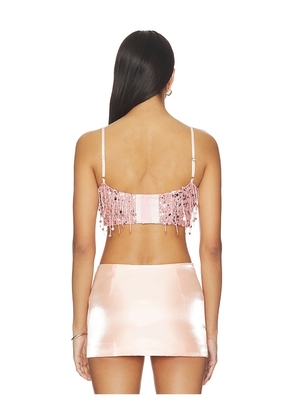 ASTA RESORT Yasmin Hand Beaded Bralette in Pink. Size XXS. Also in S, M, L, XL.